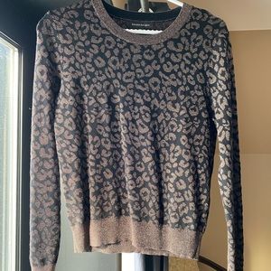 EUC Bronze Metallic Leopard Print Banana Republic sweater